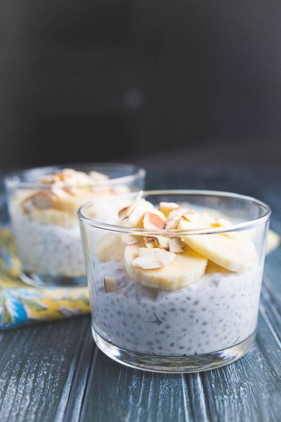 Banana Almond Chia Pudding. Eat Mindfully . pin Me!